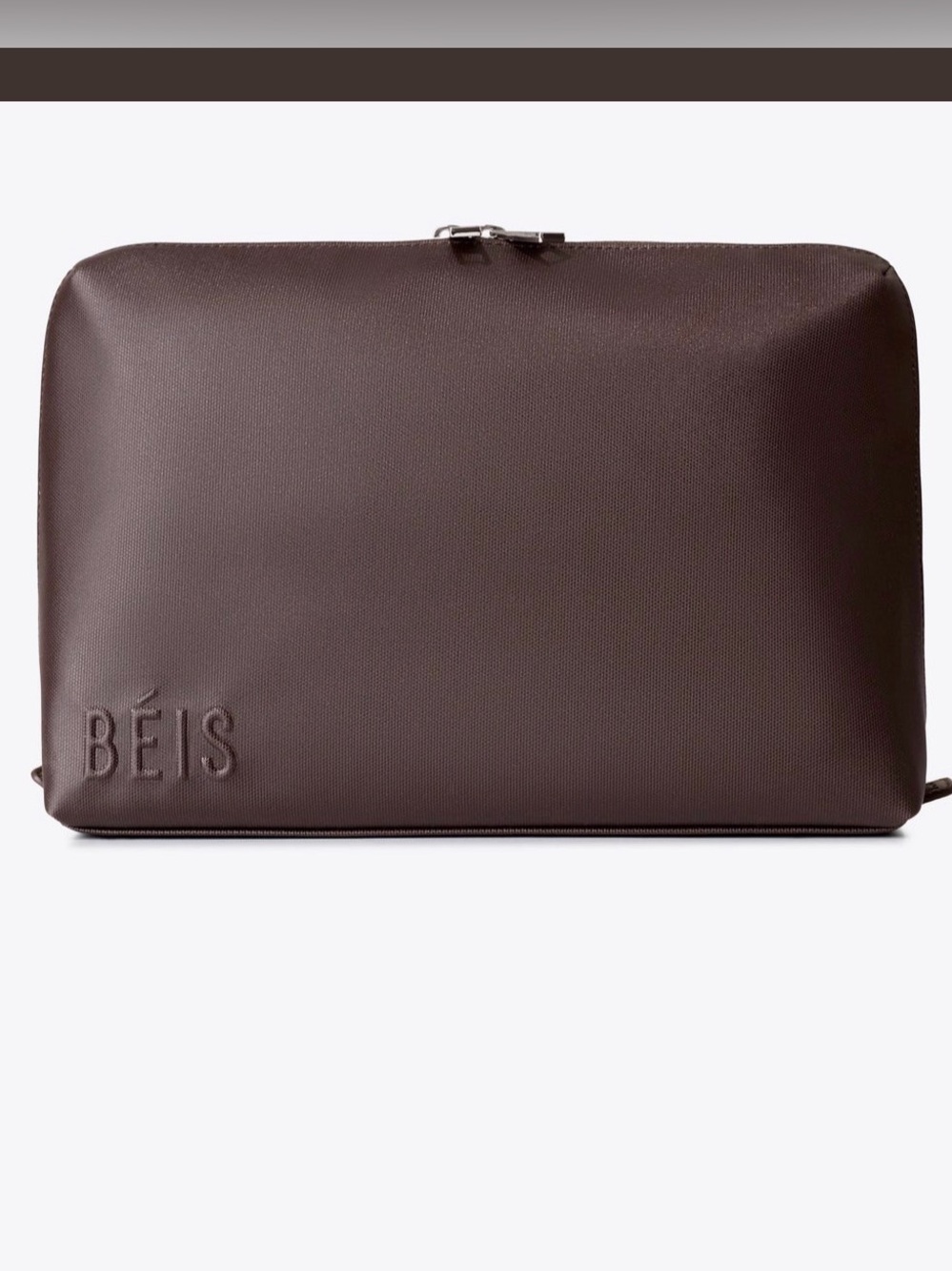 Beis The Large Cosmetic Pouch in Espresso NWT!
